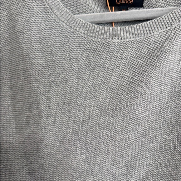 Quince Womens cotton cashmere link Short-Sleeve Sweater in Light Gray Brand New - Picture 5 of 5